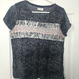 Maurices Black and Pink Short Sleeve Tee